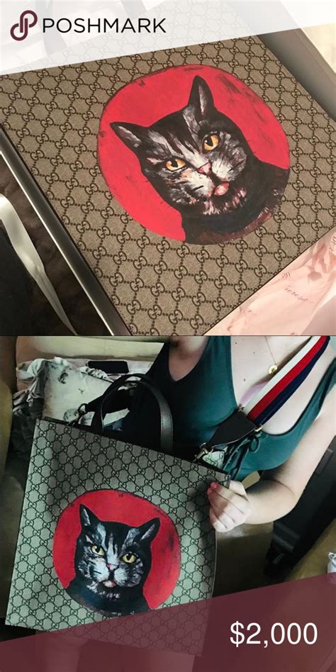 gucci mystic cat tote|Gucci Cat Purse .